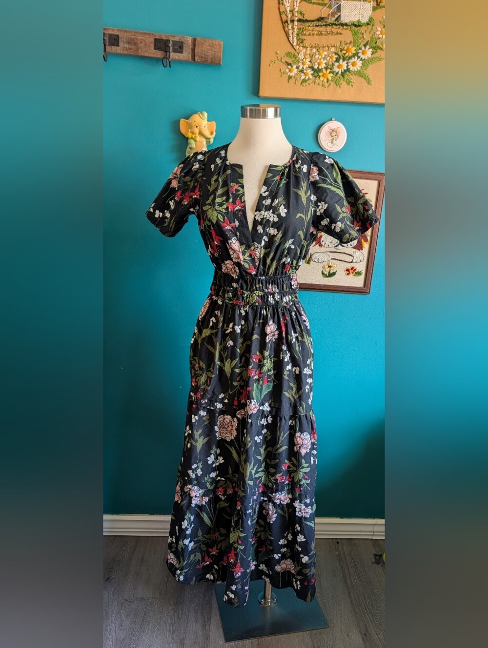 Anthropologie The Somerset Maxi dress Tiered Floral Cotton